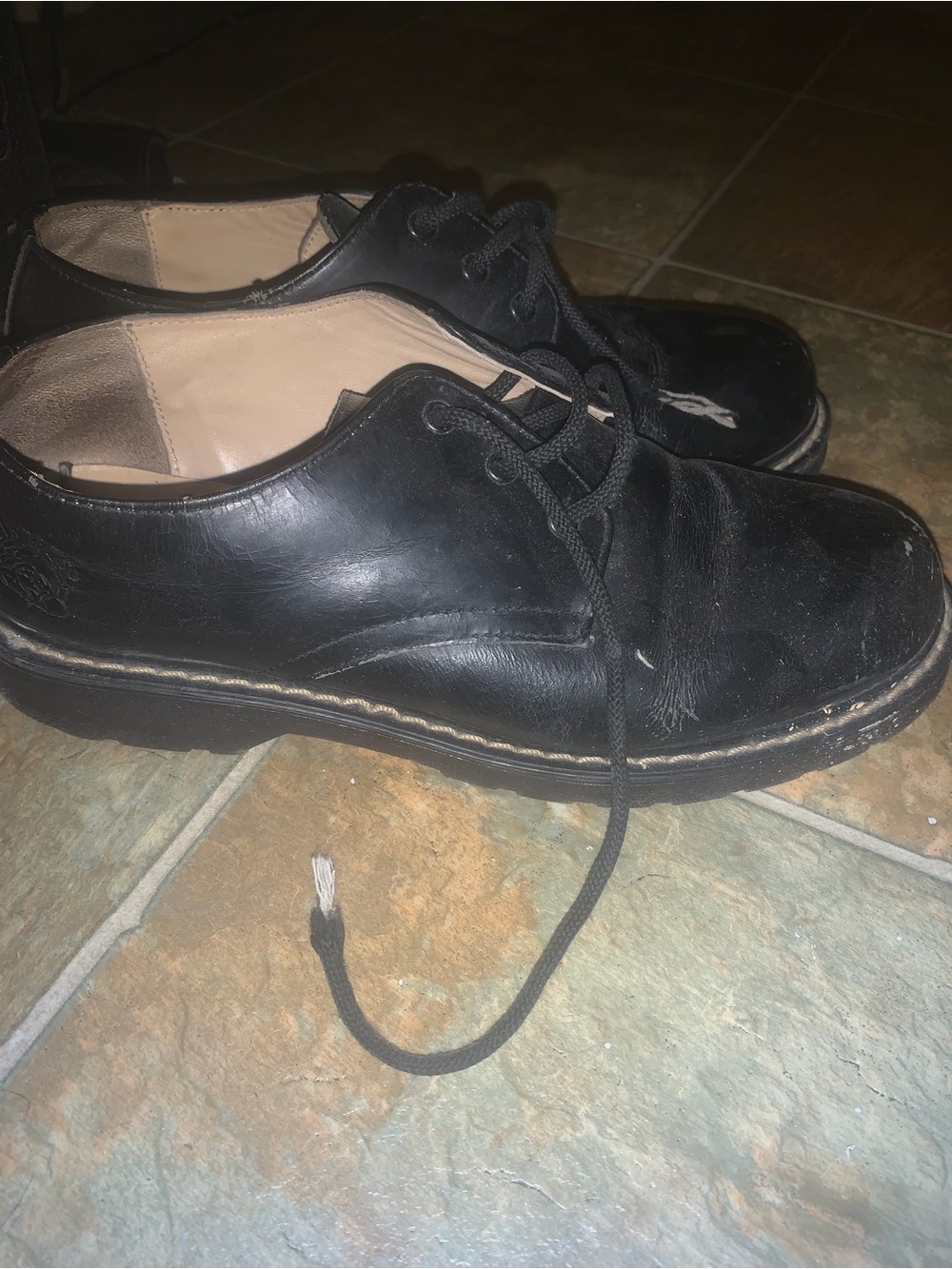 Grinders Black Leather loafers Lace-Up Shoes